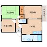 近鉄橿原線/尼ケ辻駅 徒歩10分 1階 築30年 3DKの間取り
