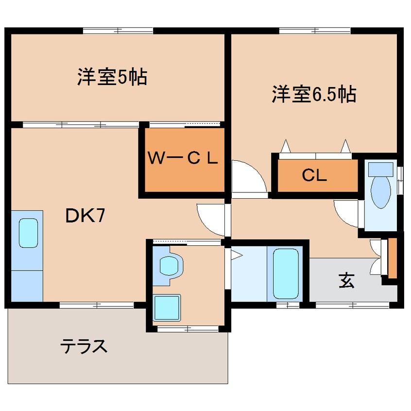 間取図 近鉄京都線/平城駅 徒歩10分 1階 築49年