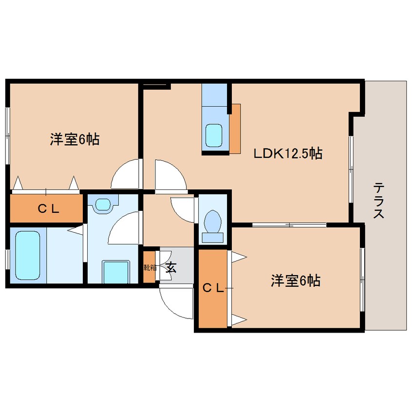 間取図 近鉄橿原線/尼ケ辻駅 徒歩10分 1階 築15年