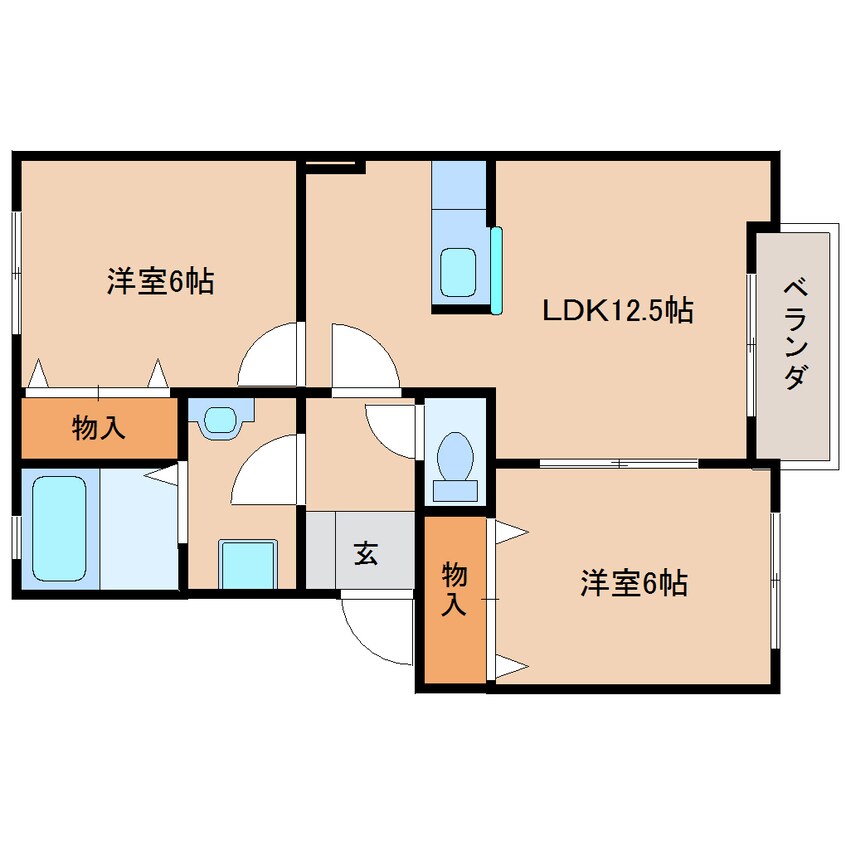 間取図 近鉄橿原線/尼ケ辻駅 徒歩10分 2階 築15年