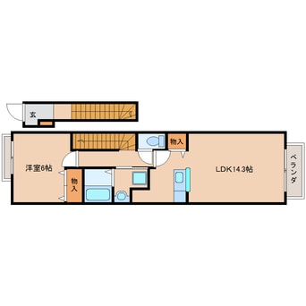 間取図 近鉄橿原線/尼ケ辻駅 徒歩17分 2階 築17年