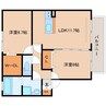 近鉄橿原線/尼ケ辻駅 徒歩15分 2階 築17年 2LDKの間取り