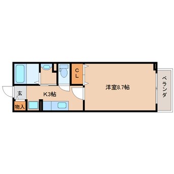 間取図 近鉄橿原線/尼ケ辻駅 徒歩8分 2階 築14年