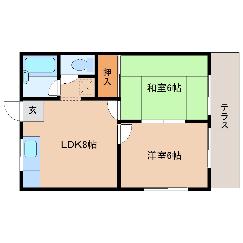 間取り図 近鉄京都線/高の原駅 徒歩18分 1階 築35年