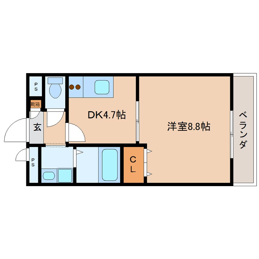 間取図 近鉄橿原線/西ノ京駅 徒歩14分 2階 築14年