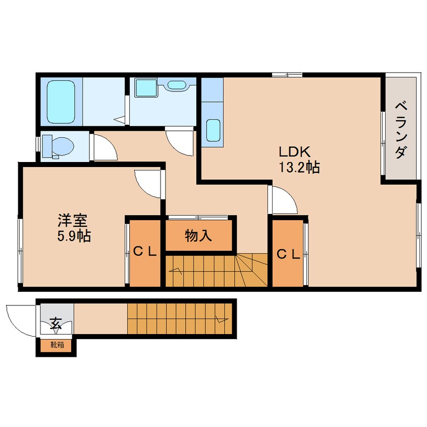 間取図 近鉄京都線/木津川台駅 徒歩6分 2階 築14年