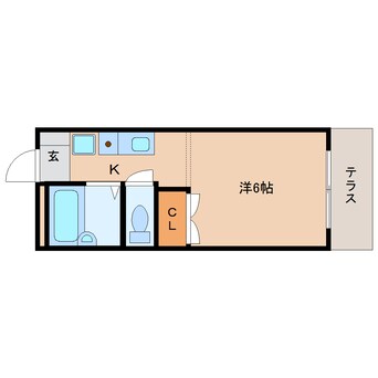 間取図 近鉄難波線・奈良線/菖蒲池駅 徒歩16分 1階 築28年