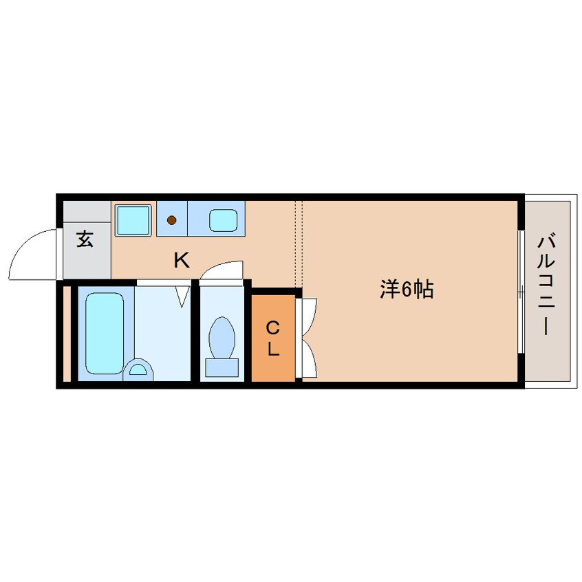 間取図 近鉄難波線・奈良線/菖蒲池駅 徒歩16分 2階 築28年