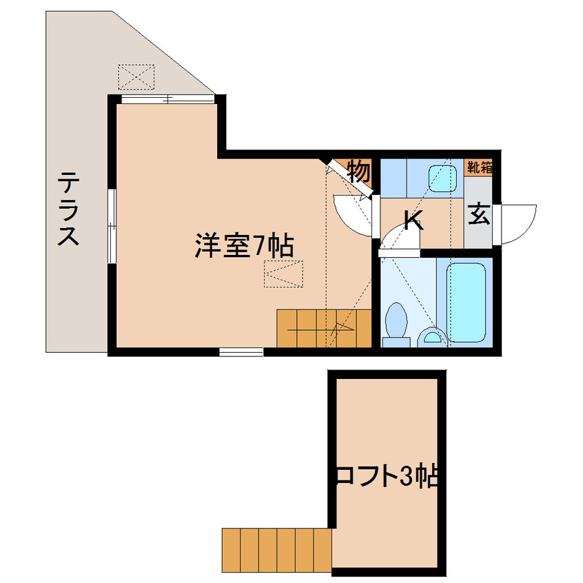 間取図 近鉄難波線・奈良線/大和西大寺駅 徒歩6分 1階 築34年