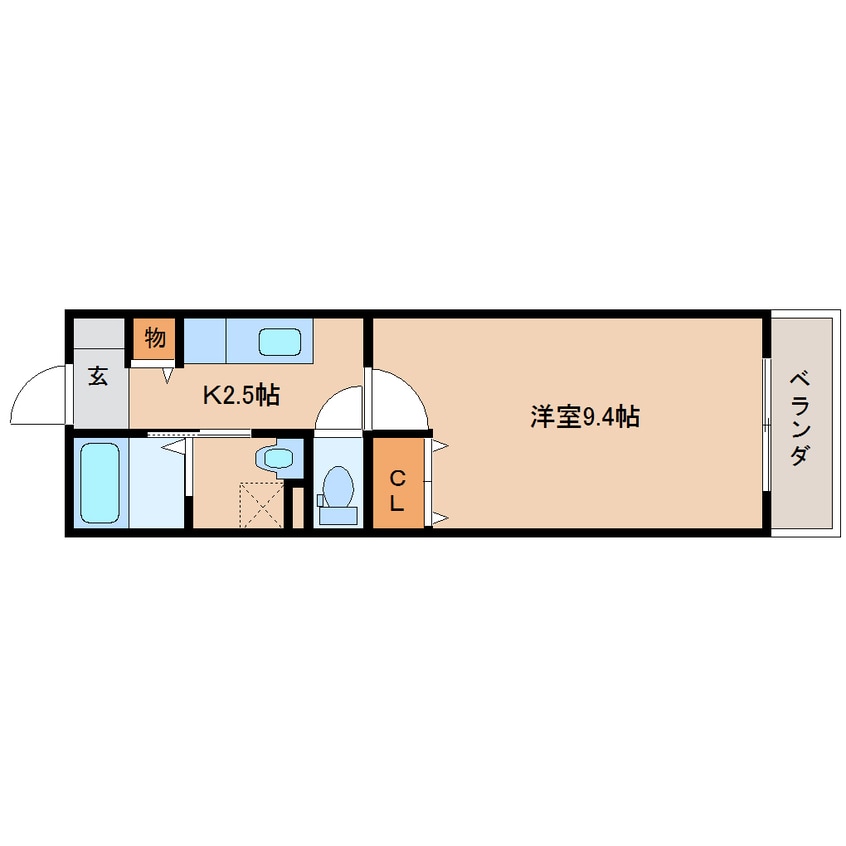 間取図 近鉄難波線・奈良線/大和西大寺駅 徒歩8分 2階 築13年
