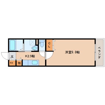間取図 近鉄難波線・奈良線/大和西大寺駅 徒歩8分 2階 築13年