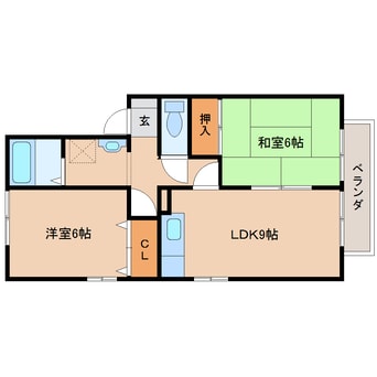 間取図 近鉄京都線/新祝園駅 徒歩7分 2階 築23年