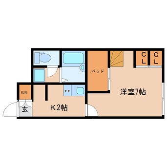 間取図 近鉄難波線・奈良線/大和西大寺駅 徒歩5分 1階 築15年