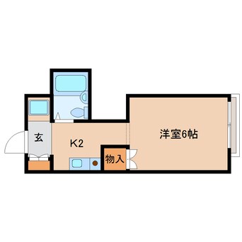 間取図 近鉄難波線・奈良線/菖蒲池駅 徒歩14分 2階 築30年