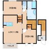 近鉄橿原線/尼ケ辻駅 徒歩7分 2階 築12年 2LDKの間取り
