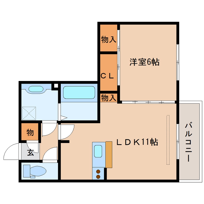 間取図 近鉄橿原線/尼ケ辻駅 徒歩19分 2階 築12年