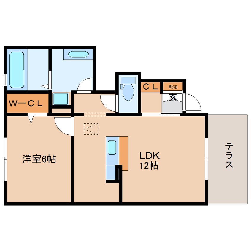 間取図 近鉄難波線・奈良線/大和西大寺駅 徒歩10分 1階 築10年