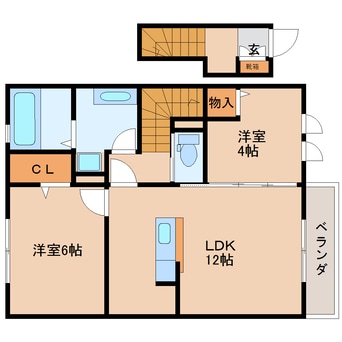 間取図 近鉄難波線・奈良線/大和西大寺駅 徒歩10分 2階 築11年