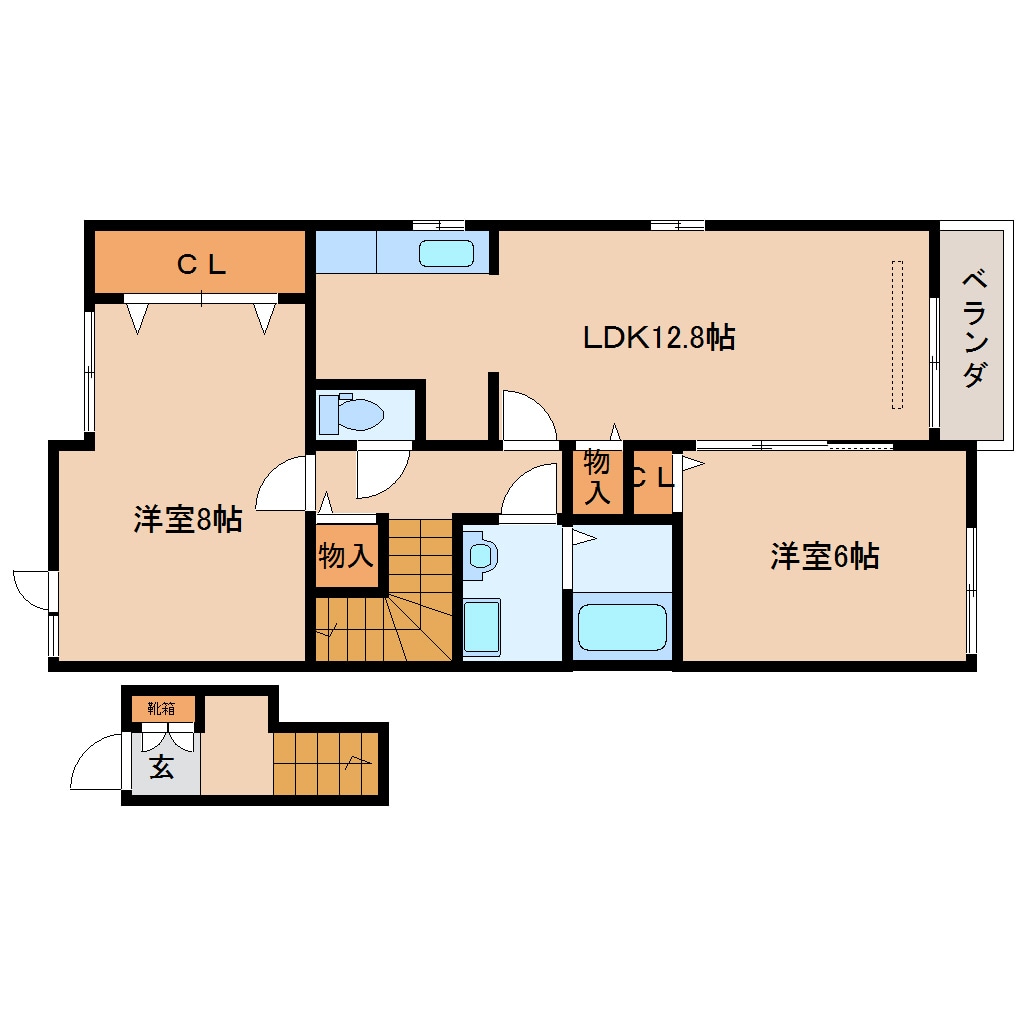 間取り図 近鉄京都線/山田川駅 徒歩12分 2階 築11年