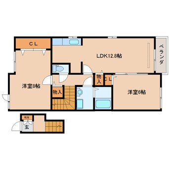 間取図 近鉄京都線/山田川駅 徒歩12分 2階 築11年