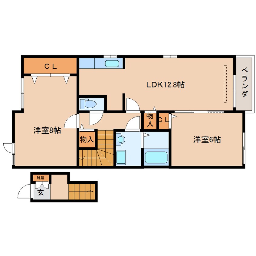間取図 近鉄京都線/山田川駅 徒歩12分 2階 築11年