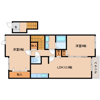 間取図 近鉄京都線/山田川駅 徒歩12分 2階 築10年