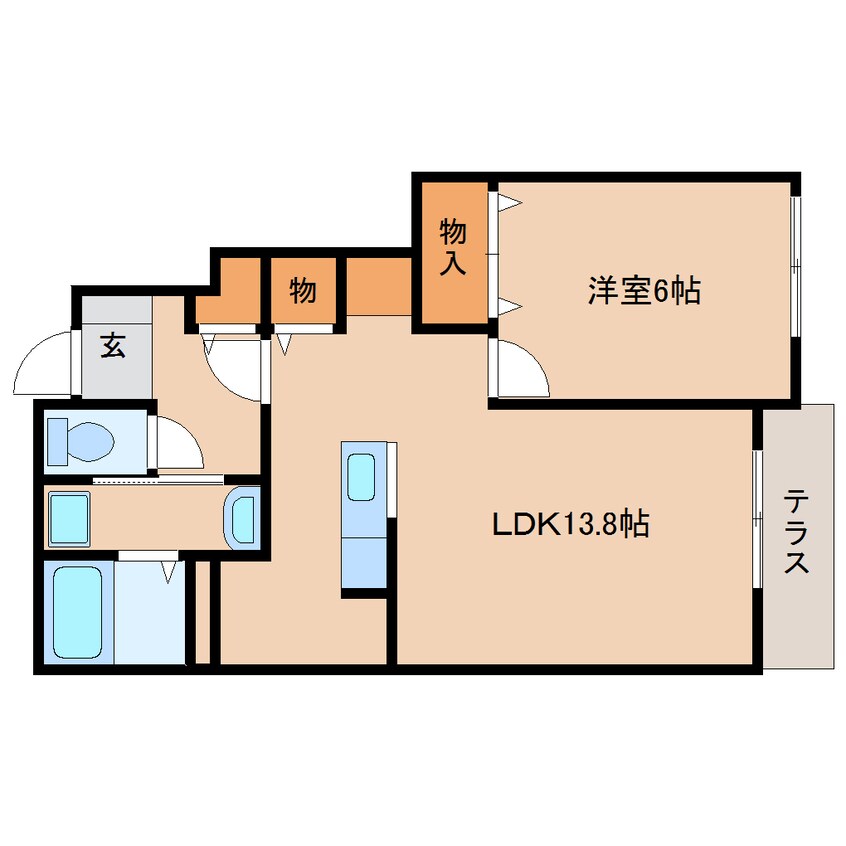 間取図 近鉄京都線/山田川駅 徒歩19分 1階 築10年