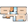 近鉄京都線/山田川駅 徒歩22分 1階 築13年 2DKの間取り