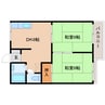 近鉄橿原線/尼ケ辻駅 徒歩4分 2階 築38年 2DKの間取り