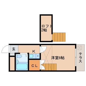 間取図 近鉄難波線・奈良線/大和西大寺駅 徒歩18分 1階 築35年