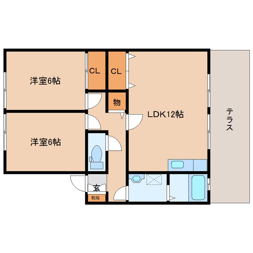 間取図 近鉄京都線/高の原駅 徒歩8分 1階 築26年