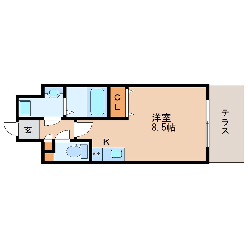 間取図 近鉄難波線・奈良線/大和西大寺駅 徒歩3分 1階 築10年
