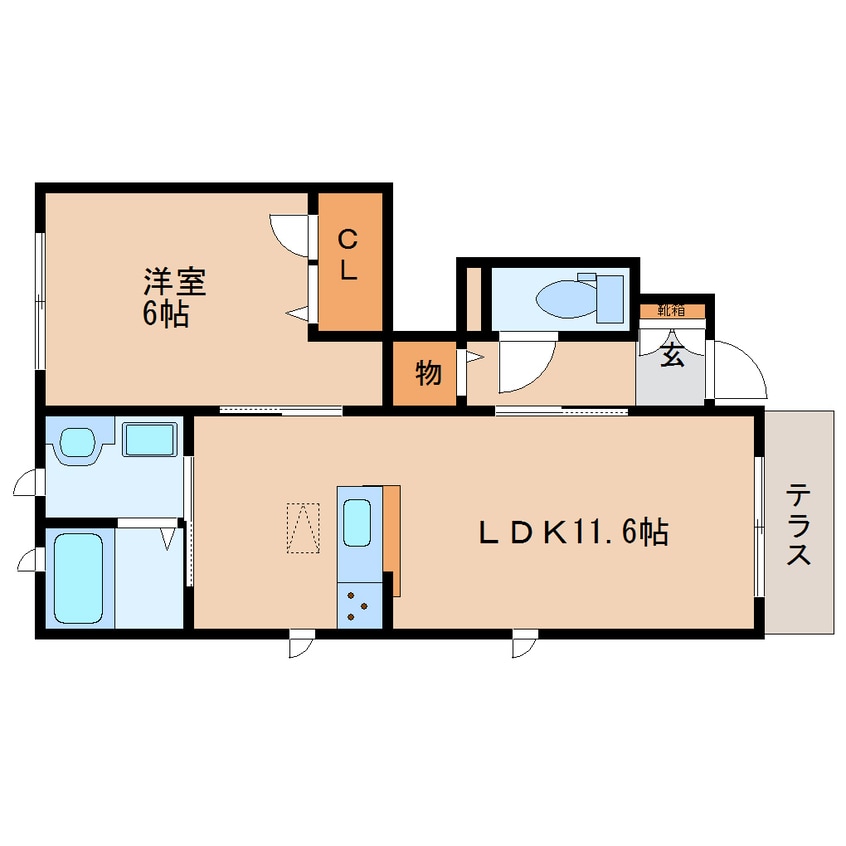 間取図 近鉄橿原線/西ノ京駅 徒歩20分 1階 築10年