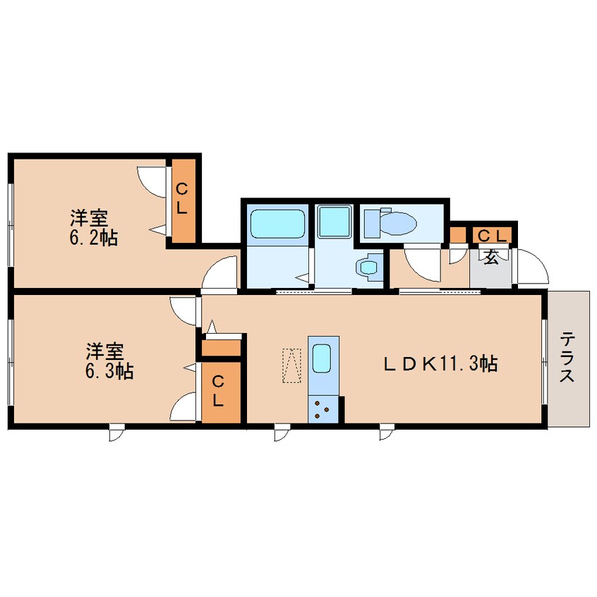 間取図 近鉄橿原線/西ノ京駅 徒歩20分 1階 築10年