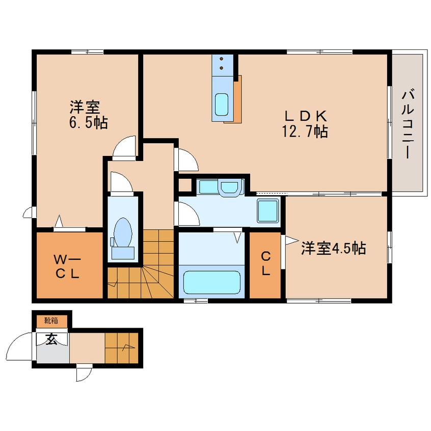 間取図 近鉄橿原線/尼ケ辻駅 徒歩10分 2階 築9年