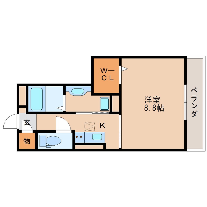 間取図 近鉄京都線/新祝園駅 バス16分けいはんなプラザ下車:停歩1分 2階 築9年