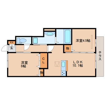 間取図 近鉄京都線/狛田駅 徒歩10分 1階 築9年