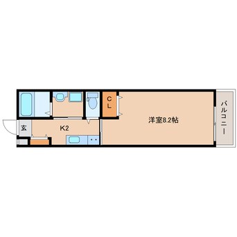 間取図 近鉄難波線・奈良線/大和西大寺駅 徒歩6分 3階 築8年