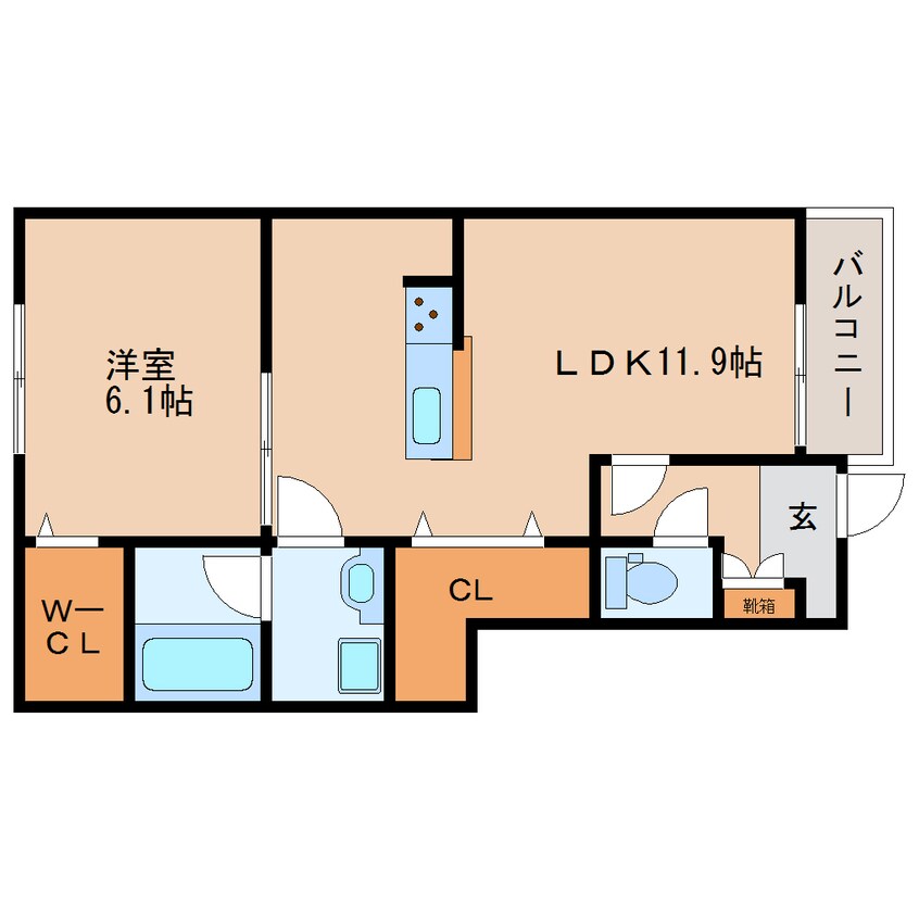 間取図 近鉄難波線・奈良線/大和西大寺駅 徒歩12分 1階 築7年