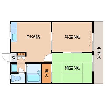 間取図 近鉄橿原線/尼ケ辻駅 徒歩3分 1階 築32年
