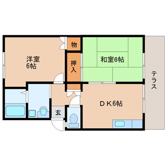 間取図 近鉄橿原線/尼ケ辻駅 徒歩3分 1階 築29年