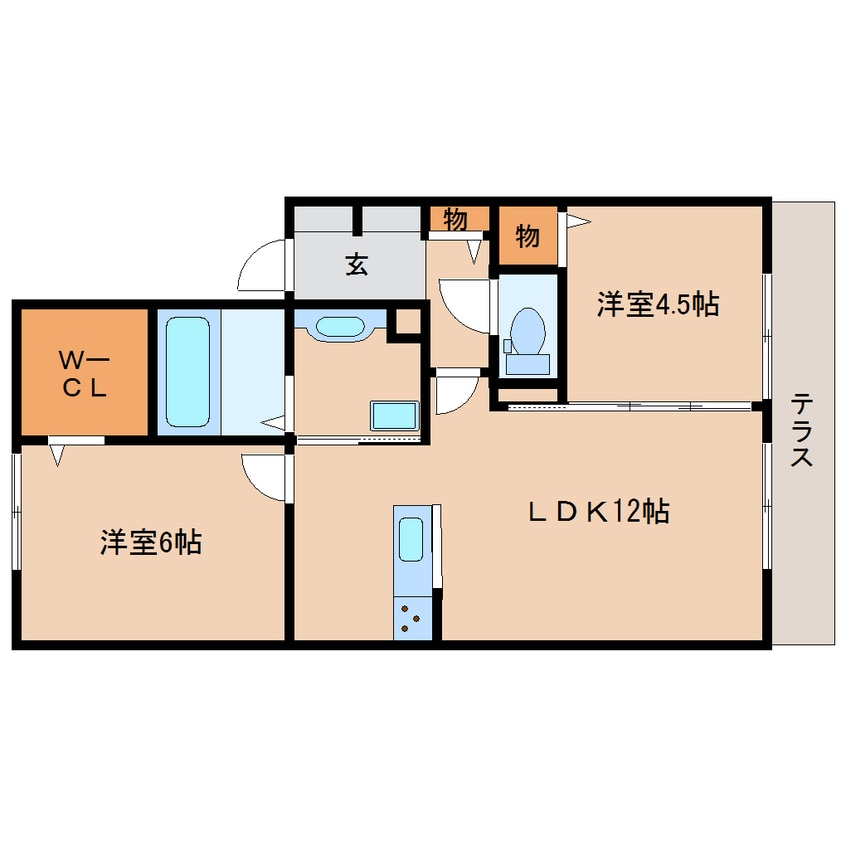 間取図 近鉄難波線・奈良線/大和西大寺駅 バス10分平城中山南口下車:停歩2分 1階 築8年