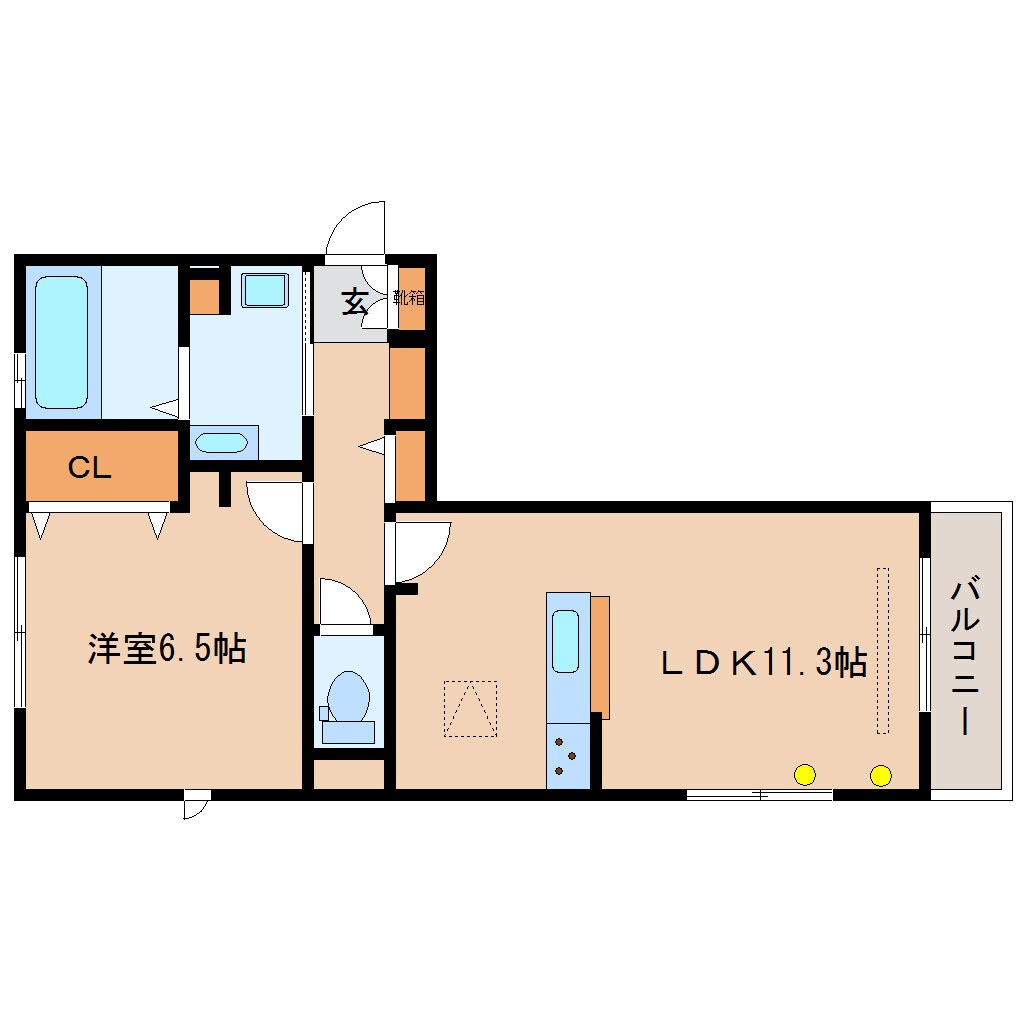 間取り図 近鉄難波線・奈良線/大和西大寺駅 徒歩16分 1階 築8年
