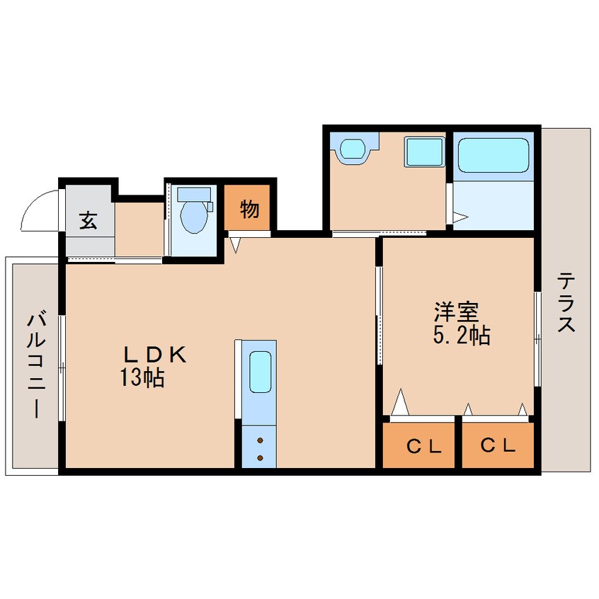 間取図 近鉄難波線・奈良線/大和西大寺駅 バス16分押熊下車:停歩2分 1階 築6年