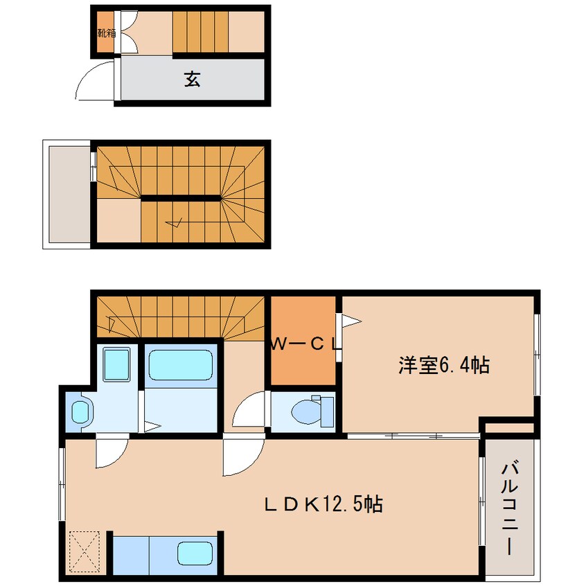 間取図 近鉄京都線/木津川台駅 徒歩6分 3階 築9年