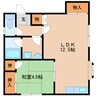 近鉄橿原線/西ノ京駅 徒歩13分 2階 築37年 1LDKの間取り