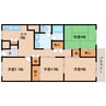 近鉄難波線・奈良線/大和西大寺駅 徒歩10分 4階 築50年 4DKの間取り