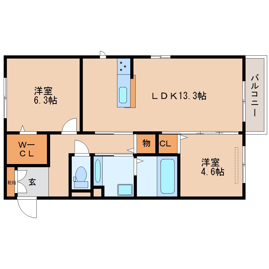 間取り図 近鉄橿原線/西ノ京駅 徒歩13分 2階 築6年