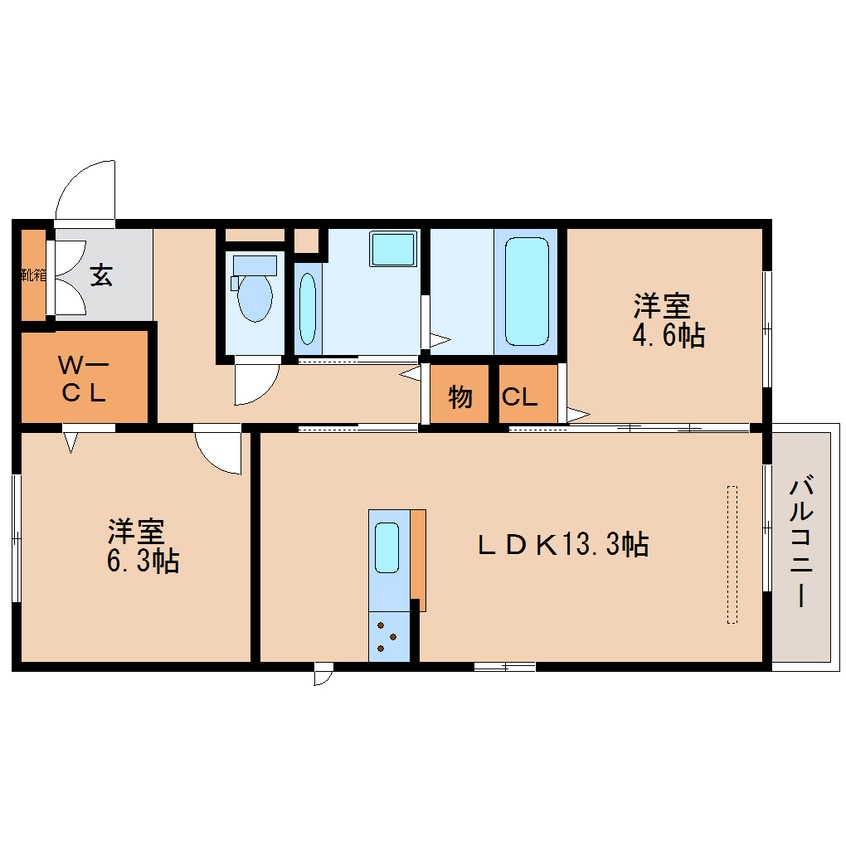 間取図 近鉄橿原線/西ノ京駅 徒歩13分 2階 築6年