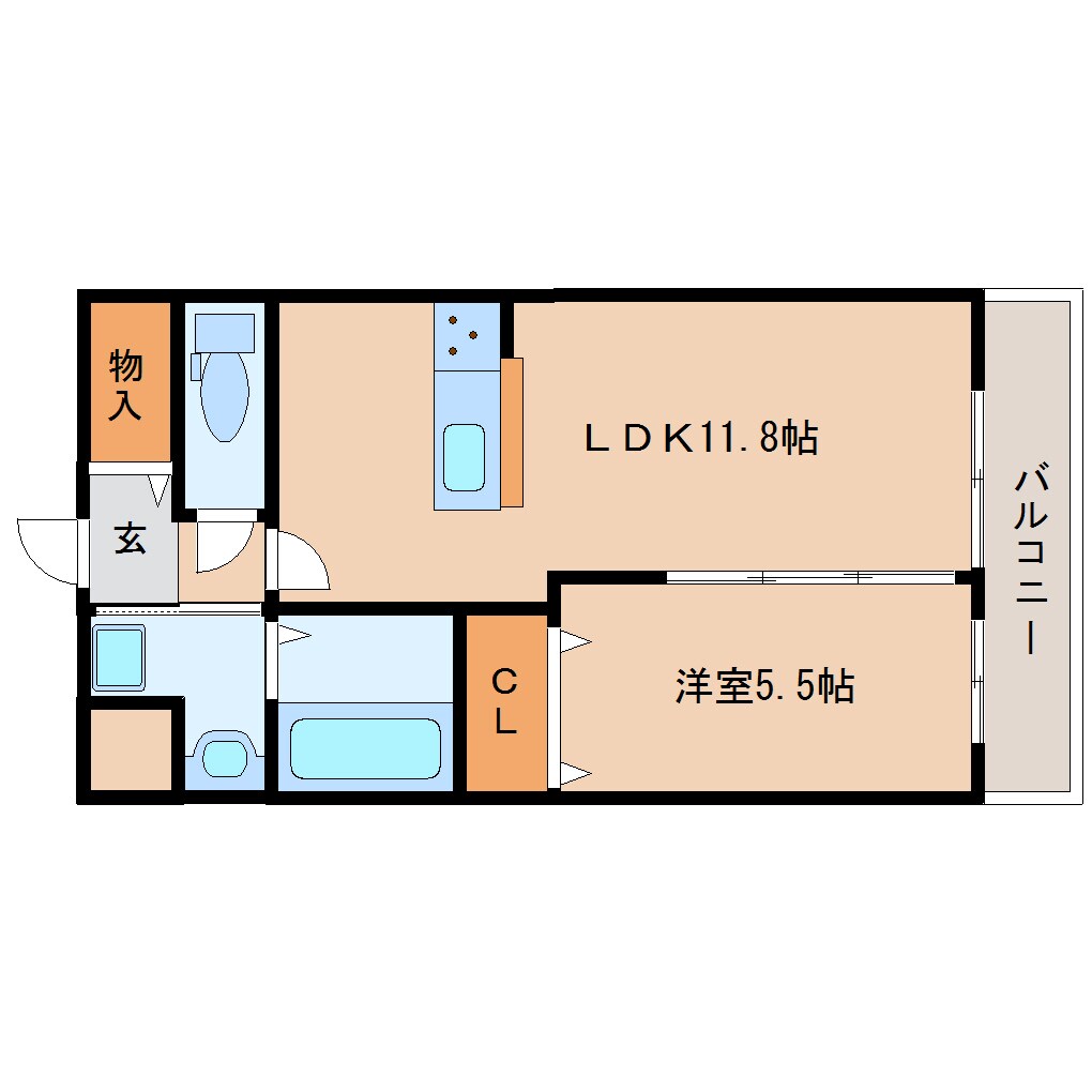 間取り図 近鉄難波線・奈良線/菖蒲池駅 徒歩1分 2階 築5年